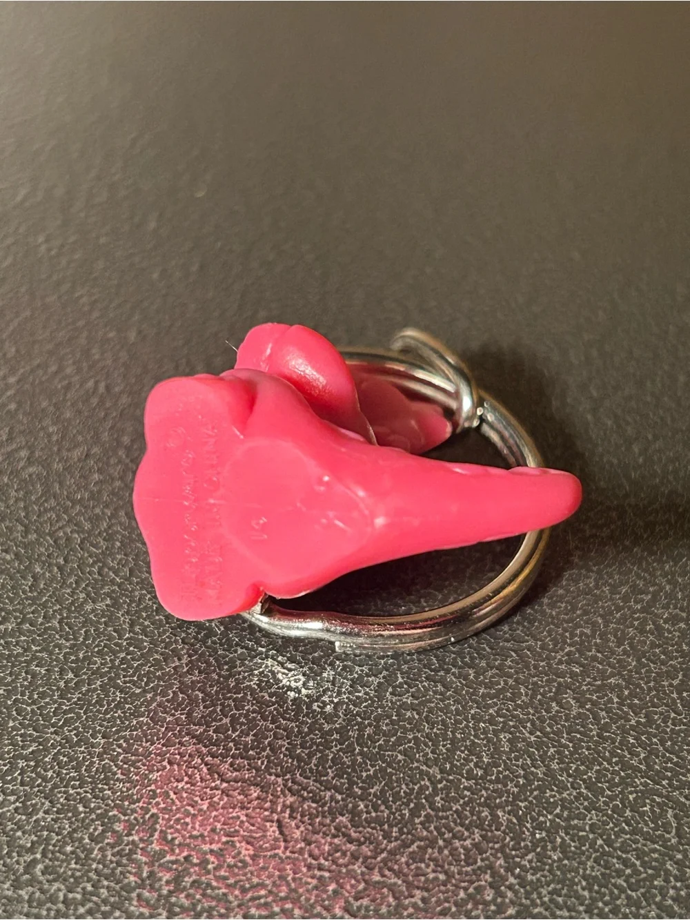 Vintage Tupperware Pink Fun Fern Flyer Keychain, Pink Dinosaur Keychain